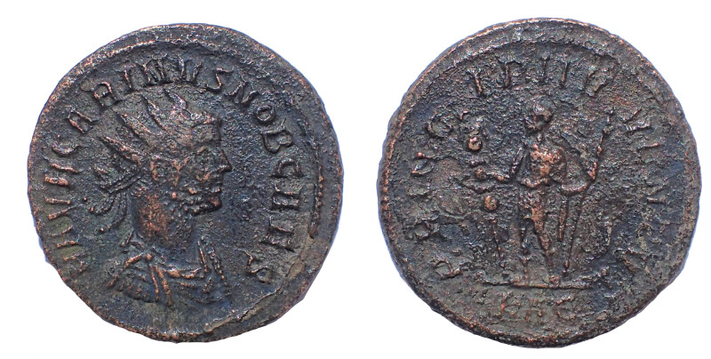 Carinus. As Caesar, AD 282-283. Antoninianus. 21 mm, 3.1 gm. AD 282. Obv: Radiat...
