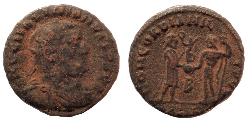 Maximianus. First reign, AD 286-305. Æ Radiate Fraction 21 mm. 3.3 gm. Alexandri...