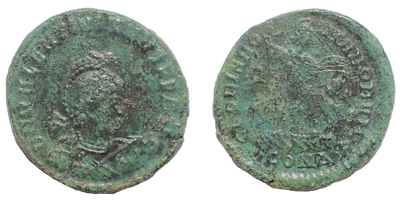 Valentinian II. AD 375-392. Æ 23 mm. 5.2 gm. Constantinople mint. Struck circa A...
