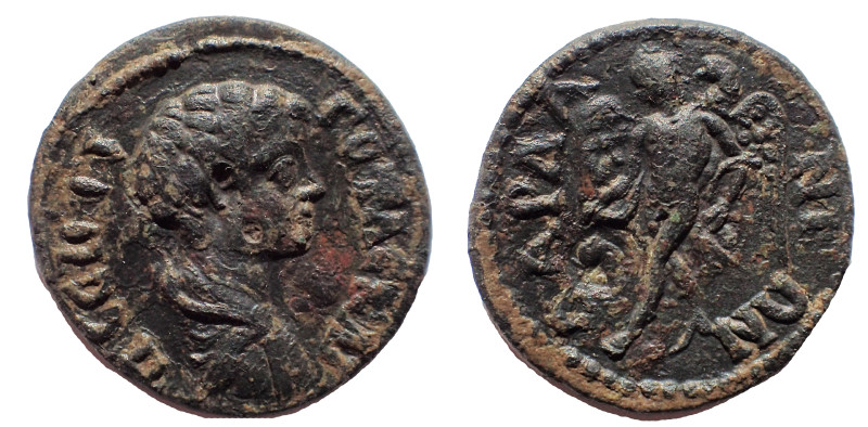 Troas, Dardanus. Geta as Caesar AD 198-209. AE 26 mm. 9.9 gm. Obv: Bareheaded, d...