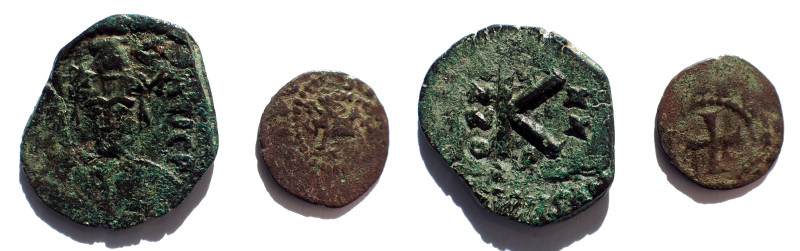 Lot of two coins. Phocas 20 Nummi, Medieval Ae.