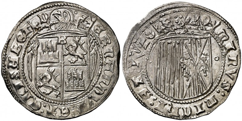 Reyes Católicos. Burgos. 1 real. (Cal. 284 var). 3,36 g. Anterior a la Pragmátic...