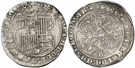 Reyes Católicos. Burgos. 1 real. (Cal. 287 var). 3,33 g. MBC-.