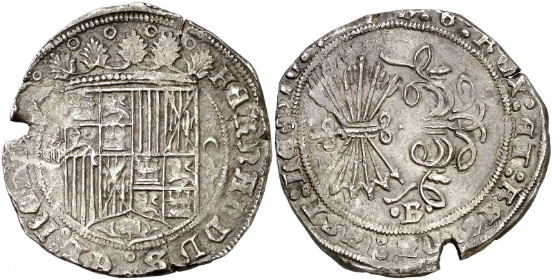 Reyes Católicos. Burgos. 4 reales. (Cal. 194, mismo ejemplar). 13,61 g. Letras g...