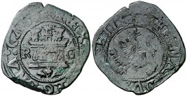 Reyes Católicos. Granada. 2 maravedís. (Cal. tipo 273, falta var) (Seb. 562). 3,65 g. MBC/MBC-.