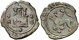 Reyes Católicos. Granada. 2 maravedís. (Cal. 599 var) (Seb. 565). 3,48 g. MBC-.