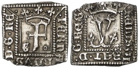 Reyes Católicos. Granada. 1/8 de real. (Cal. 516, reproduce el dibujo de Heiss y la atribuye a Cuenca). 0,44 g. Muy bella. Excepcional. Única conocida...