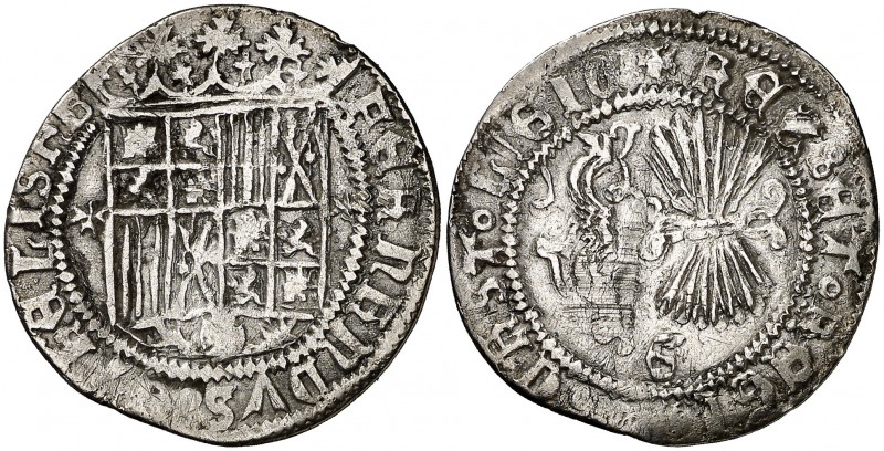 Reyes Católicos. Granada. 1 real. (Cal. 318 var). 2,86 g. La X de REX rectificad...