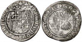 Reyes Católicos. Granada. 1 real. (Cal. 318 var). 2,86 g. La X de REX rectificada sobre una E. MBC.
