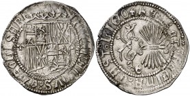 Reyes Católicos. Granada. 1 real. (Cal. 318 var). 3,42 g. Buen ejemplar. Rara leyenda. EBC-.