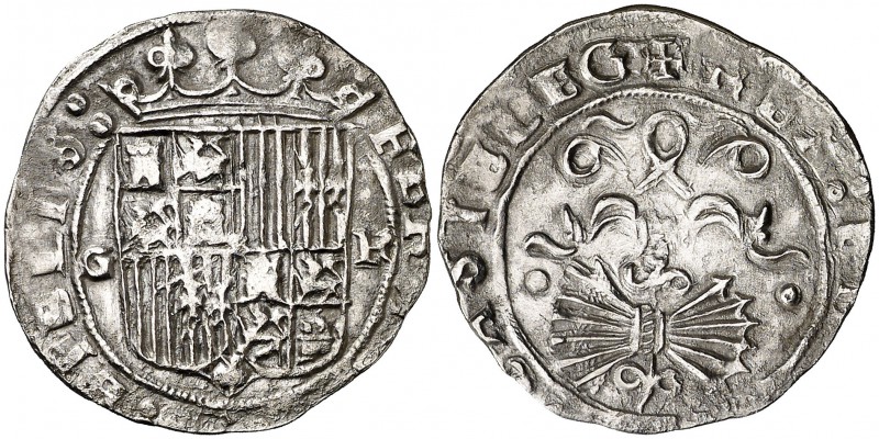 Reyes Católicos. Granada. 1 real. (Cal. 326 var, indica la letra del ensayador c...