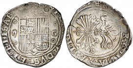 Reyes Católicos. Granada. 2 reales. (Cal. tipo 197, falta var). 6,65 g. MBC-.