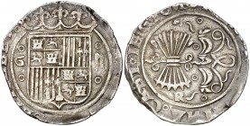Reyes Católicos. Granada. 2 reales. (Cal. tipo 198 falta var). 6,71 g. Ex Áureo & Calicó 30/11/2011, 1295. Escasa. MBC.
