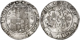 Reyes Católicos. Granada. 2 reales. (Cal. 254) 6,72 g. Leves oxidaciones. Muy redonda. MBC.