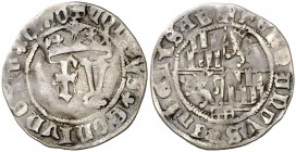 Reyes Católicos. Segovia. 1/2 real. (Cal. 453 var). 1,53 g. Anterior a la Pragmática. Leones coronados. Muy rara. MBC-.