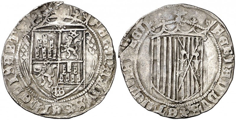 Reyes Católicos. Segovia. 1 real. (Cal. 337 var). 3,12 g. Anterior a la Pragmáti...