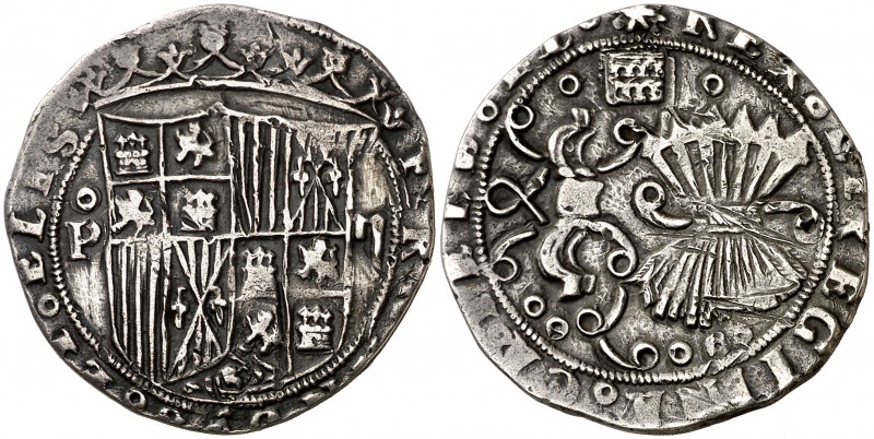Reyes Católicos. Segovia. 2 reales. (Cal. 256 var). 5,91 g. Acueducto de tres ar...