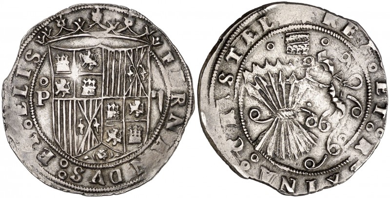 Reyes Católicos. Segovia. 2 reales. (Cal. 256 var). 6,79 g. Acueducto de cuatro ...