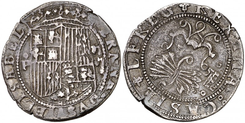 Reyes Católicos. Segovia. 2 reales. (Cal. 256 var). 6,62 g. Haz de 5 flechas y 6...