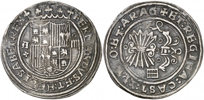 Reyes Católicos. Segovia. 4 reales. Inédita. 13,27 g. Acueducto de cuatro arcos ...