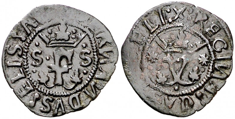 Reyes Católicos. Sevilla. 1 blanca. (Cal. 653) (Seb. 751 var). 0,76 g. y sobre l...