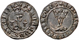 Reyes Católicos. Toledo. 1 blanca. (Cal. 676) (Seb. 871). 1,10 g. Buen ejemplar. Rara así. MBC+.