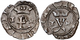 Reyes Católicos. Toledo. 1 blanca. (Cal. tipo 286, falta var) (Seb. 841 var). 1 g. MBC.