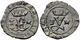 Reyes Católicos. Toledo. 1 blanca. (Cal. tipo 286, falta var) (Seb. 841 var). 1,46 g. Escasa así. MBC+.