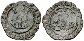 Reyes Católicos. Toledo. 1 blanca. (Cal. 682) (Seb. 836). 0,84 g. Adorno de la Y a derecha. BC+/MBC-.