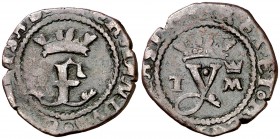 Reyes Católicos. Toledo. 1 blanca. (Cal. tipo 286, falta var) (Seb. 851). 1,50 g. Ex HSA 27380. Rara. MBC-.