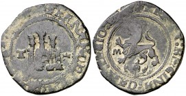 Reyes Católicos. Toledo. 2 maravedís. (Cal. 667) (Seb. 788) (López B-386, mismo ejemplar). 4,93 g. Rara. MBC-.