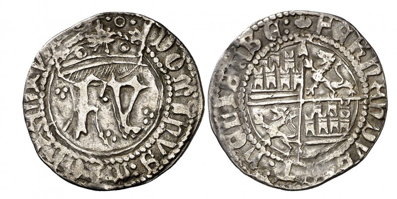 Reyes Católicos. Toledo. 1/2 real. (Cal. 487 var). 1,62 g. Anterior a la Pragmát...