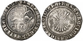 Reyes Católicos. Toledo. 1/2 real. (Cal. 490 var). 1,61 g. MBC.