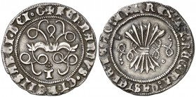 Reyes Católicos. Toledo. 1/2 real. (Cal. 490 var). 1,61 g. Ex Áureo & Calicó 02/07/2009, nº 196. Rara así. EBC-.