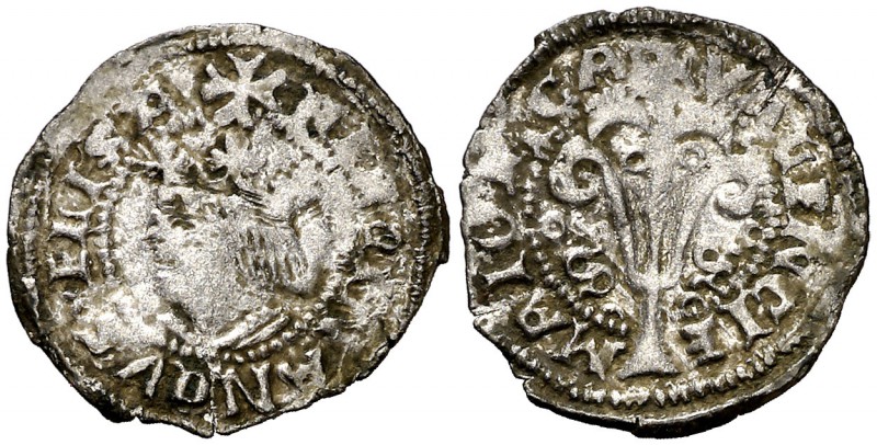 Reyes Católicos. Valencia. 1 diner. (Cal. 165) (Cru.V.S. 1215.1) (Cru.C.G. 3126)...