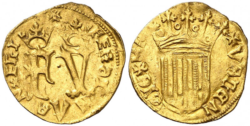 Reyes Católicos. Valencia. 1/2 ducado. (Cal. 176) (Cru.C.G. 3123d). 1,75 g. Roel...