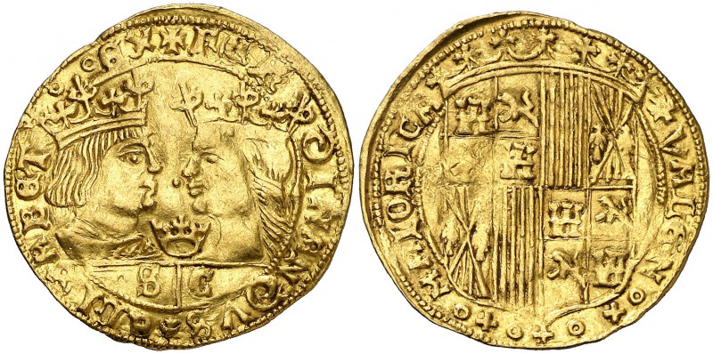 Reyes Católicos. Valencia. Ducado. (Cal. 160) (Cru.C.G. 3113b var). 3,48 g. Coro...