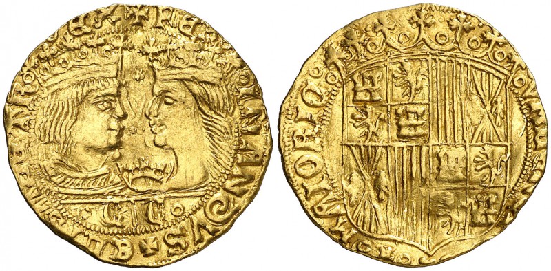 Reyes Católicos. Valencia. Ducado. (Cal. 161) (Cru.C.G. 3112). 3,48 g. Estrella ...