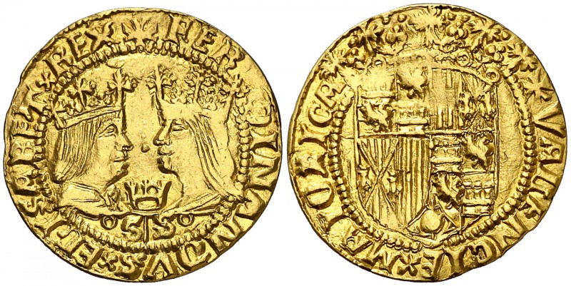 Reyes Católicos. Valencia. Ducado. (Cal. 166) (Cru.C.G. 3116 var). 3,34 g. Coron...