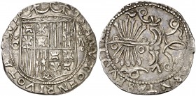 Reyes Católicos. ¿Campen?. 2 reales. 5,27 g. Pieza acuñada en los Países Bajos en la segunda mitad del siglo XVI y primera del XVII, imitando un 2 rea...