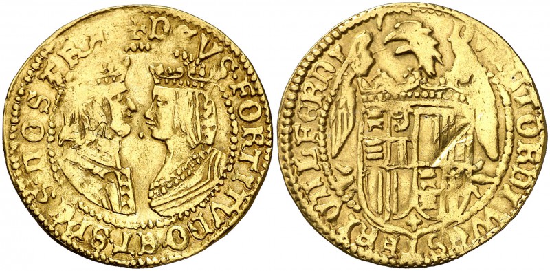 Reyes Católicos. Frisia Occidental. Doble ducado. (Cal. falta) (Delmonte 840). 6...