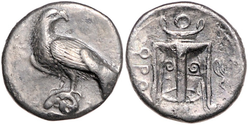 ITALIEN, BRUTTIUM / Stadt Kroton, AR Stater (420-390 v.Chr.). Adler l. nach r. z...