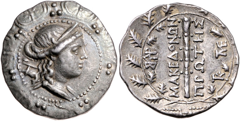 GRIECHENLAND, MAKEDONIEN / Stadt Amphipolis, AR Tetradrachme (158-149 v.Chr.). B...