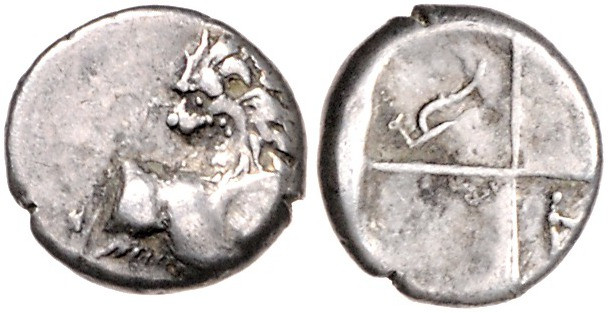 GRIECHENLAND, THRAKIEN / Stadt Cherronesos, AR Hemidrachme (357-320 v.Chr.). Löw...
