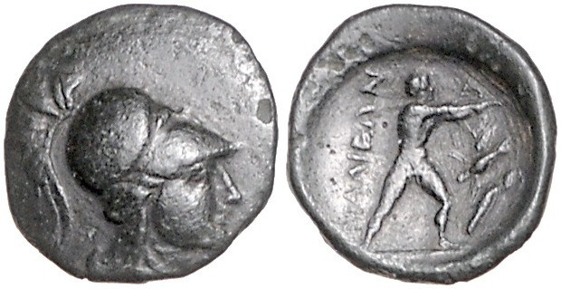 GRIECHENLAND, THESSALIEN / Stadt Lamia, AE 15 Dichalkon (400-344 v.Chr.) Athenak...