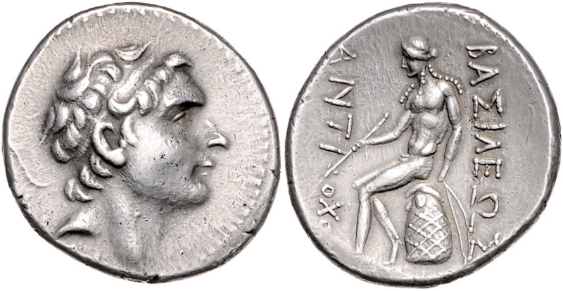 SYRIEN, Antiochos III., 223-187 v.Chr., AR Tetradrachme. Diad. Kopf des Antiocho...