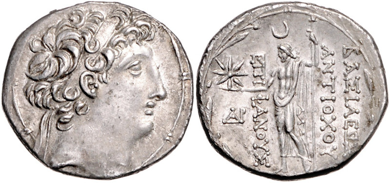 SYRIEN, Antiochos VIII., 121-96 v.Chr., AR Tetradrachme (120 v.Chr.). Diadem. Bü...