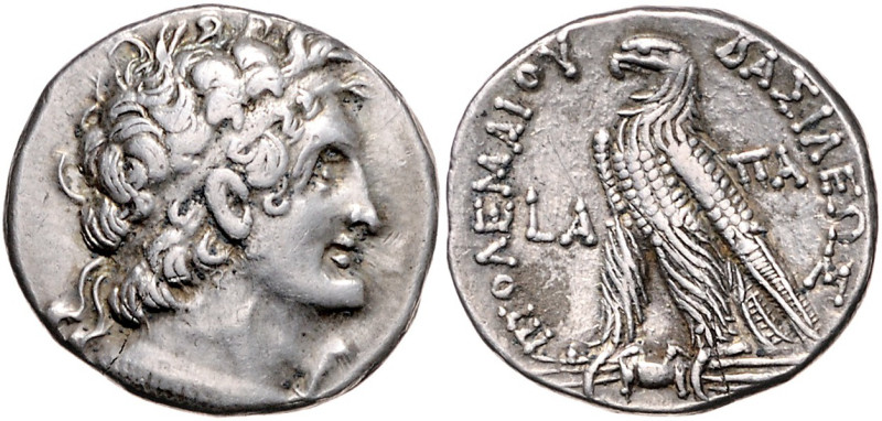 ÄGYPTEN, Ptolemaios IX., 116-80 v.Chr., AR Tetradrachme Jahr 1 =116 v.Chr. (mit ...