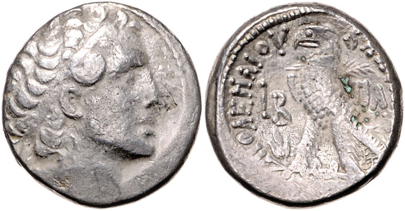 ÄGYPTEN, Ptolemaios XII., 80-51 v.Chr., AR Tetradrachme Jahr 2 =79, Paphos. Kopf...