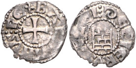 KREUZFAHRER, KÖNIGREICH JERUSALEM. Baudouin III., 1143-1162, AR Denar o.J. Kreuz. Rs.Turm Davids. 0,72g.
ss-vz
Metcalf 150ff; Schl. 3.21